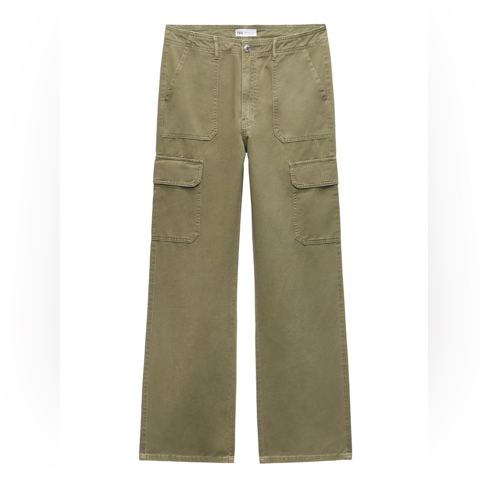 Zara green cargo pants size 2